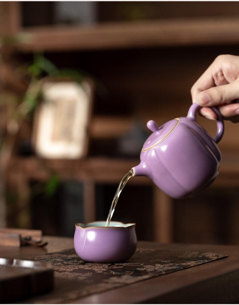 2026 Ice Crack Purple Ru Kiln Ceramic Tea Tasting Cup