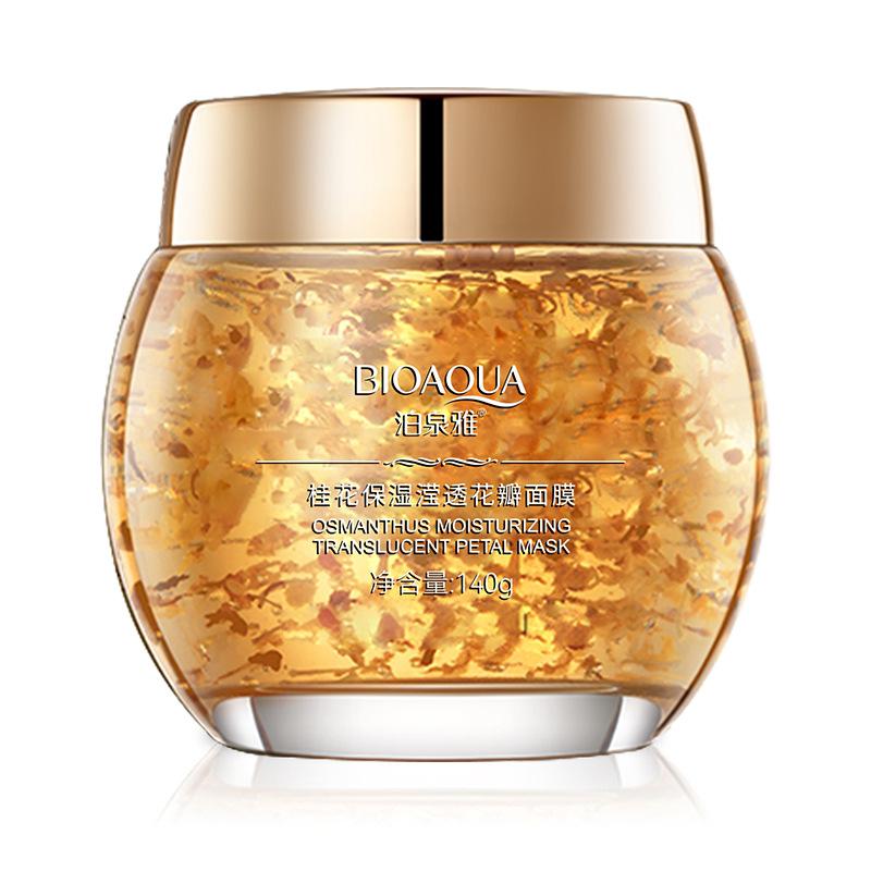 Bioaqua Masque de Nuit Crème Essence Hydratante Pétales d'Osmanthus Sans Rinçage Anti-Âge Anti-Rides Nutrition Masque Visage