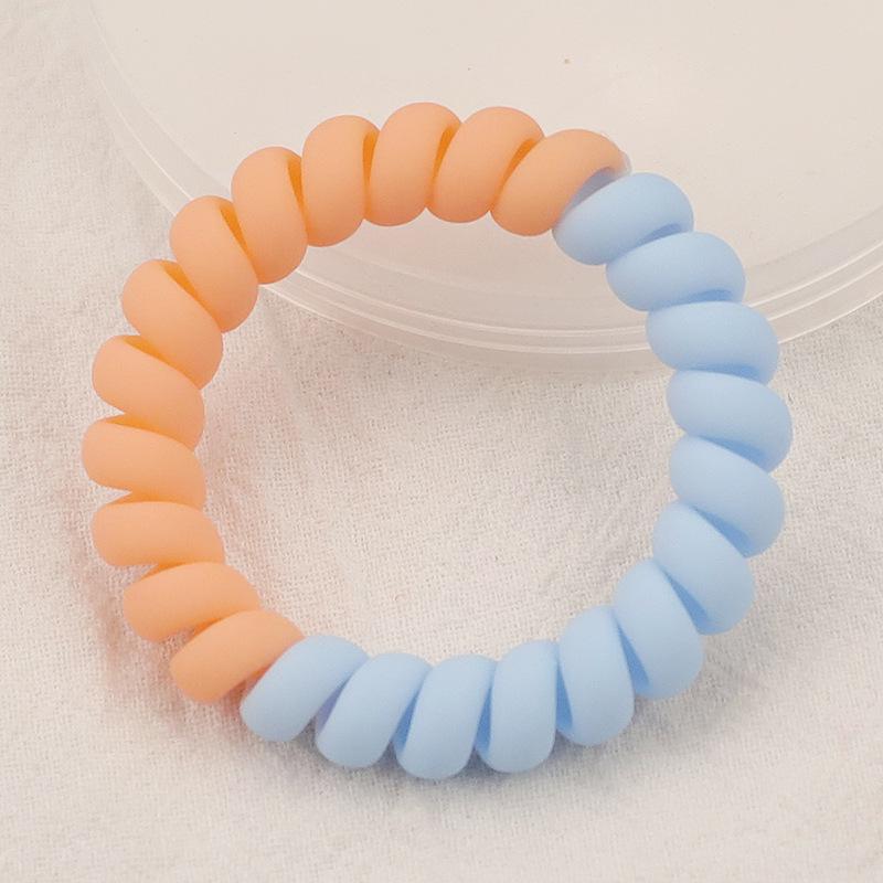Frosted Color-Matching Telephone Line Hair Ring - Large Bracelet & Headband for Face Washing and Ponytails