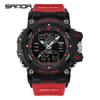 SANDA Men's Multifunction Sport Watch: Waterproof, Countdown, Dual Display, Fashionable Student Wristwatch.