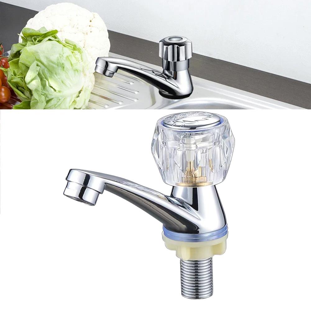 1pc Basin Faucet Zinc Alloy Bathroom Wash Basin Faucet Deck Mount Single Hole Cold Tap Balcony Home Hotel Toilet Faucet