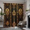 2pcs   2D Flat Printing Party Window Curtains Original Ornate Carving Picture 100% Polyester  Without Electricity Summer Party