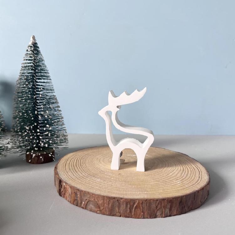 Christmas Deer Silicone Mould Easy Demolding Multipurpose Silicone Mould For Handmade Candle Soap Holiday Decoration