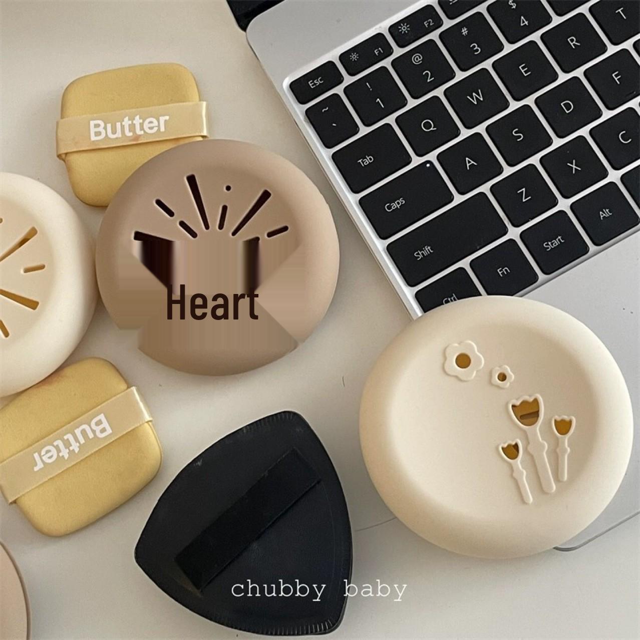 

Водонепроницаемая силиконовая коробка для хранения спонжей: Двусторонний, дышащий, портативный и круглый дизайн подушки Brown Flower Puff Box