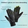 1 Pair Winter Warm Sports Gloves Cold Weather Water-Resistant Thick Plush Lining Touchscreen Gloves for Kids