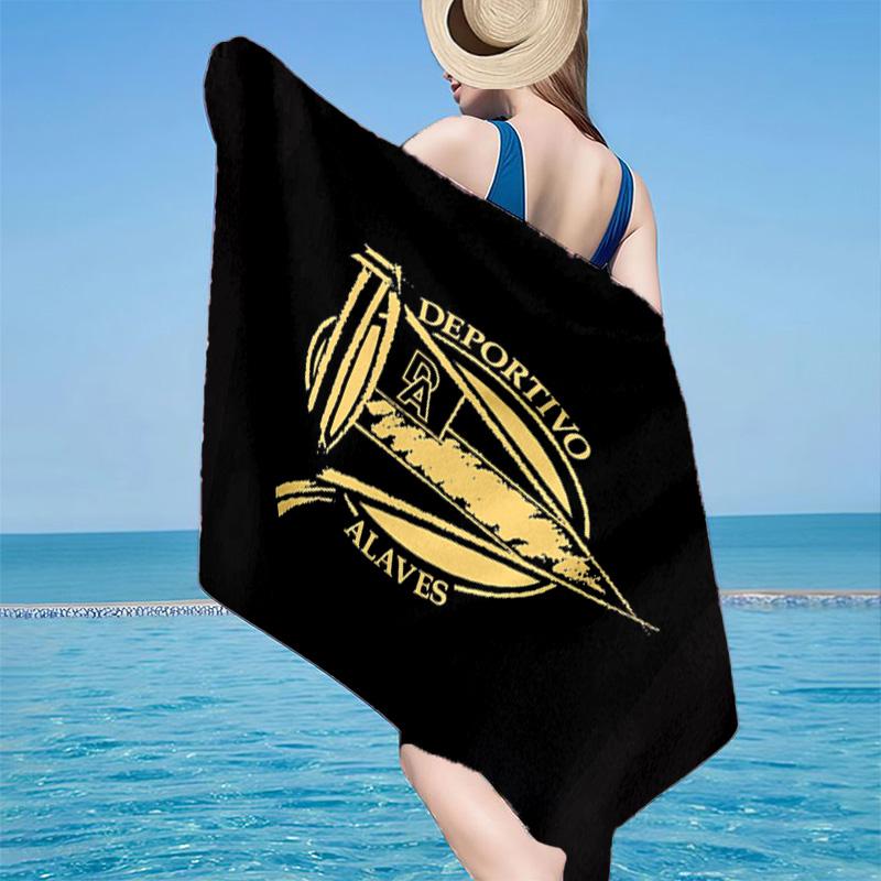 Asciugamano da Spiaggia con Stemma Deportivo Alaves, Asciugatura Rapida, Facile da Curare, Utilizzabile Sia per il Fitness che per le Vacanze al Mare, Essenziale Sportivo per Fan