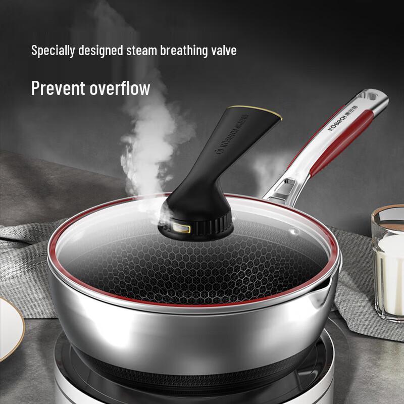 Fifth Gen 316L Stainless Steel Non-stick Flat Bottom Wok, 28cm