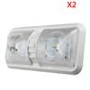 2Pcs Rv Smd2835 Led 12V Fixture Ceiling Camper Trailer Marine Double Dome Light