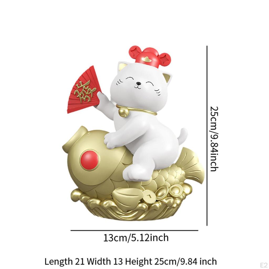 Cat Figurine Money Bank for Home Use Resin Decoration Kids And Adults