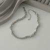 Sleek Design Minimalist Cool-Tone Irregular CCB Beaded Choker Necklace - High-End INS Trendy Curved Tube Necklace for Women
