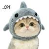 Winter Plush Warm Headgear Cat Shark Hood Hat, Headgear, Cozy Cute Thermal Ear Protection for Cats Hat Accessory Small Dogs Fun Photo Props Pet