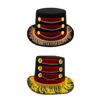 Unisex-Jazzhut, Herren-Kopfbedeckung, Vintage-Zylinder, Bühnenaccessoire für Bühnenkünstler
