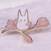 Cherry Blossom Anime Cat Brooch Badge Accessory Gift