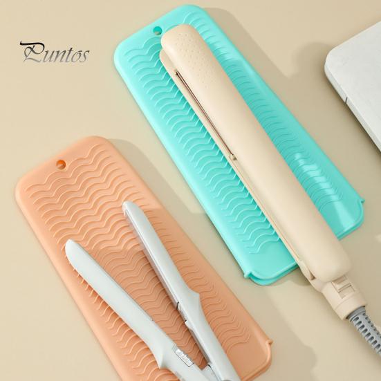 Heat Resistant Silicone Tray Pouch for Hair Tools, Non-Slip Curling Iron Holder Straightener Holder, Portable Travel Tool Storage Bag Case