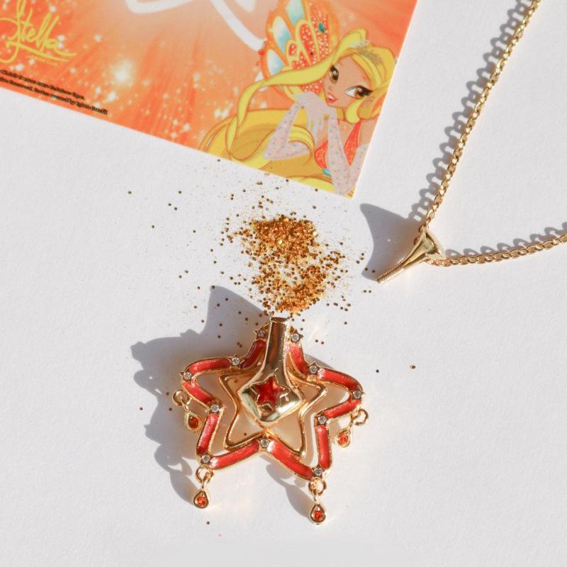 Niche Creative Color Quicksand Bottle Inlaid Zirconium Necklace Five-Pointed Star Love Fairy Tale Style Personality