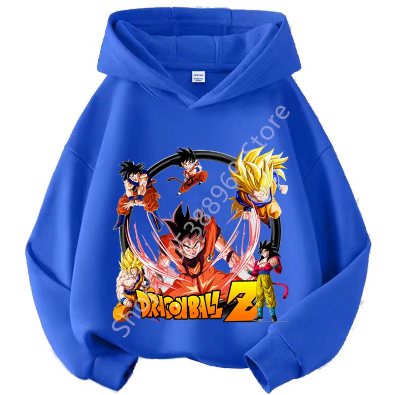 Dragon Ball Chibi Characters Kids Hoodie 100-160 Size 3-12 Years Boys Casual Sporty Children's Sweatshirt