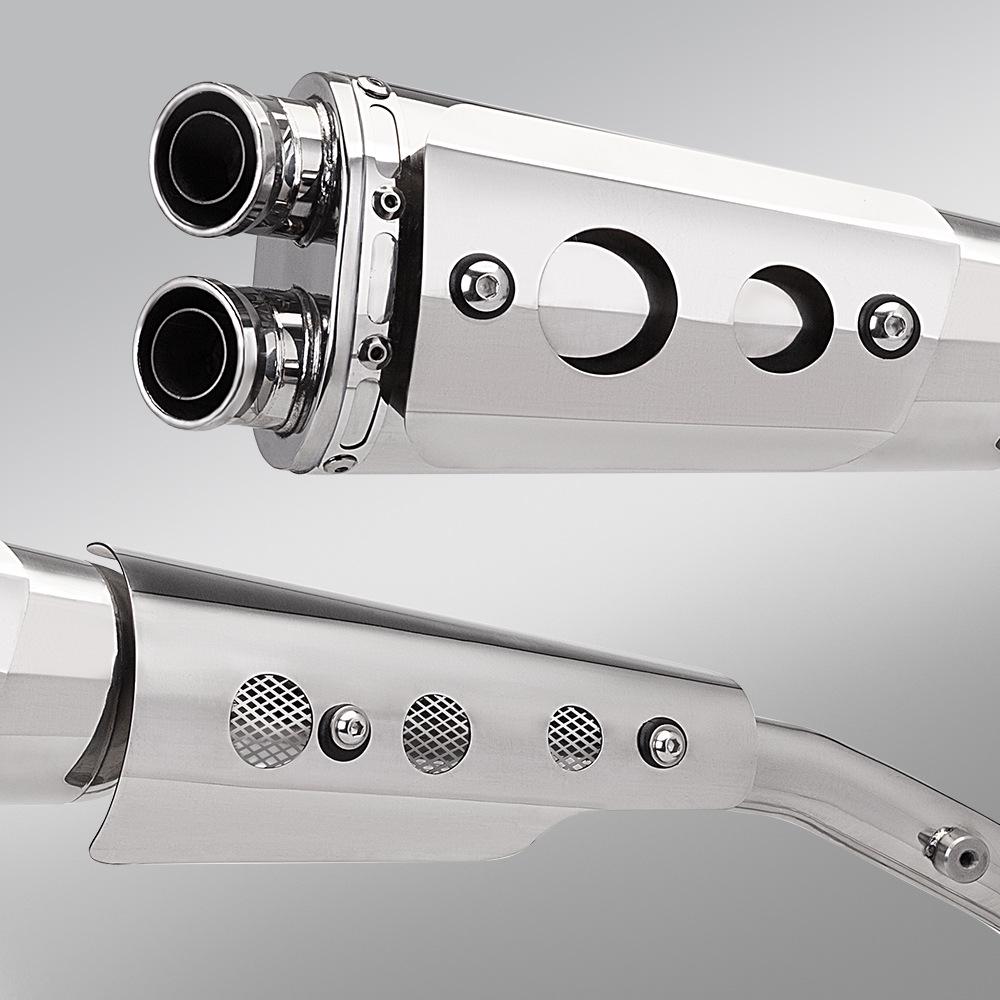 CC110 Stainless Steel Motorcycle Exhaust System - Front & Rear Pipe Set