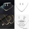Water Drop Wedding Necklace Set With Geometric Pendant For Bridal Jewelry Collection