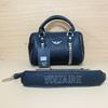 Exclusivité transfrontalière pour ZV2025 nouveau sac à bandoulière en cuir pour femme motif litchi noir sac seau messenger