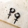 Boucles d'oreilles pendantes croix élégantes en acier inoxydable, clous d'oreilles inaltérables