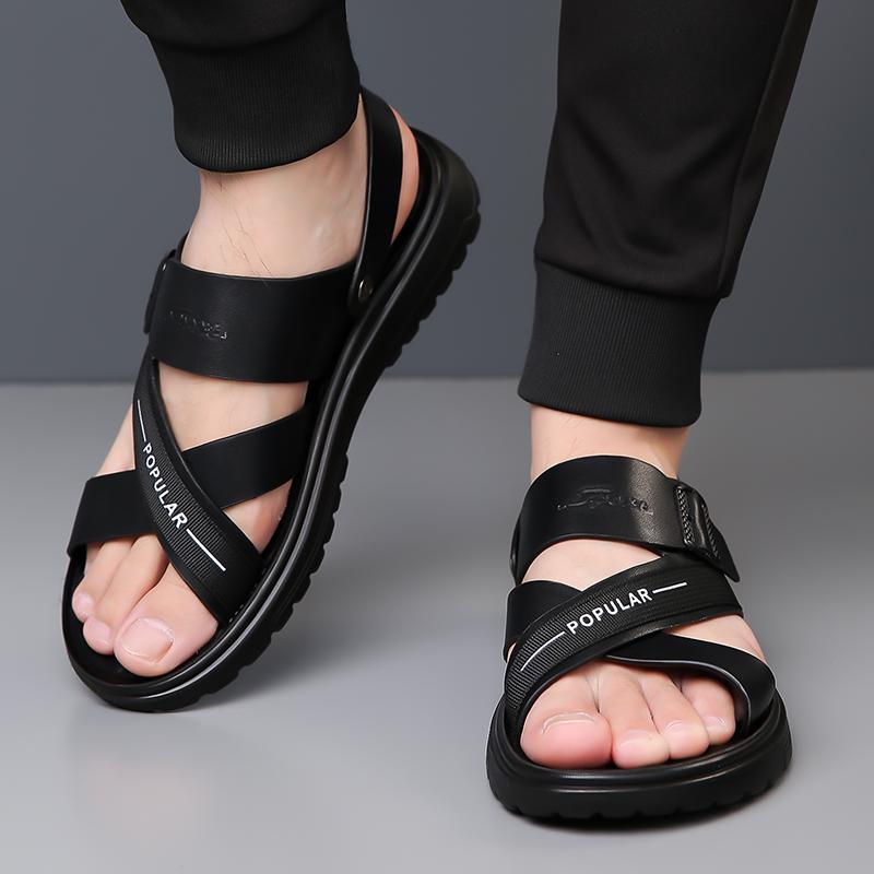 Summer Business Men Sandals American Casual Breathable Driving Travel Beach Sandals British Social Sandals Men Sizes 38-48