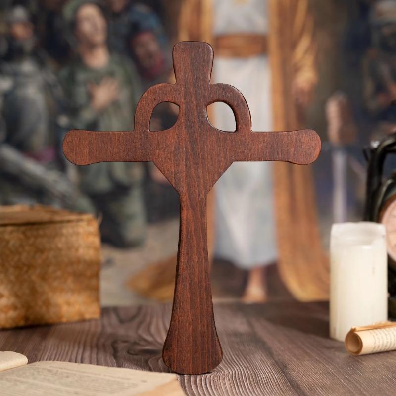 Love Wooden Cross Heart Shape Cross, Christian Interior Wall Decor, Wall Hanging, Hand Carved, Christian Faith Lover's Gift