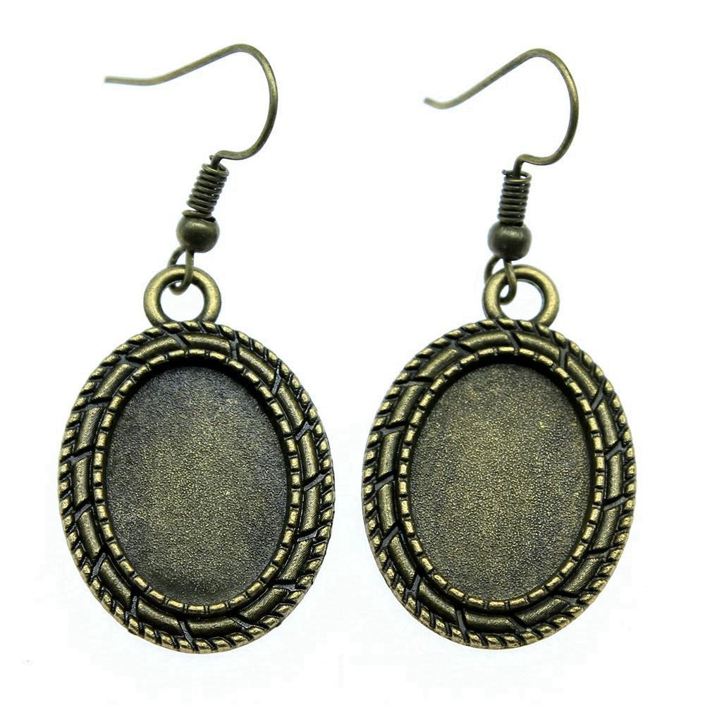 Ovale Cabochon Base Hængeøreringe DIY Foto Smykke Tilbehør Håndlavede Gaver