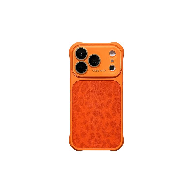 Leopard Print Leather iPhone 17 Pro Max Case with Full Lens Protection