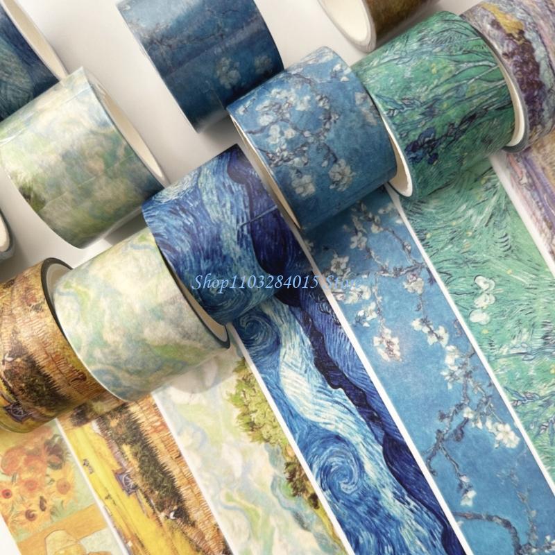 R6FF Vintage Craft Tape for Craft 30mm Oil Painting Decorative Tape for Scrapbooking