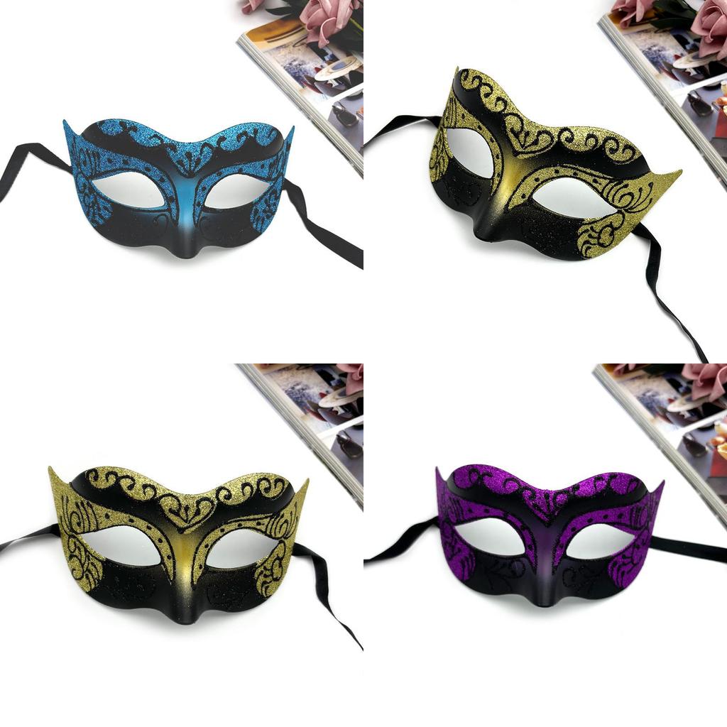 Halloweenmask med plastdesign i halvt ansikte för cosplay och kostymfester