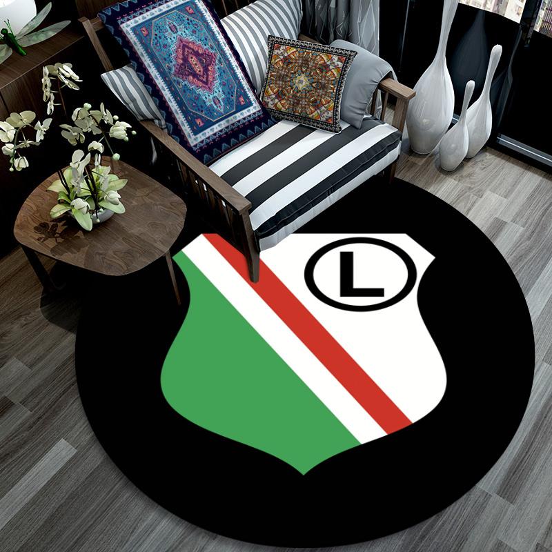 Legia Warszawa pattern round rug,Carpet Rug for Living Room Bedroom Playroom ,Non-slip Floor Mat,Holiday Gifts and Birthday Gifts.