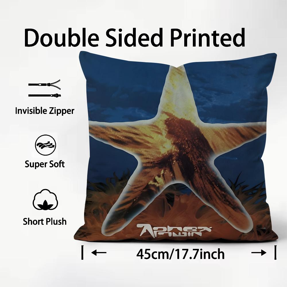 Album Cover A-Aphex T-Twin Cushion Cover Pattern Printed Pillowcase for Living Room Sofa Cushion Cover & Bedroom Decor