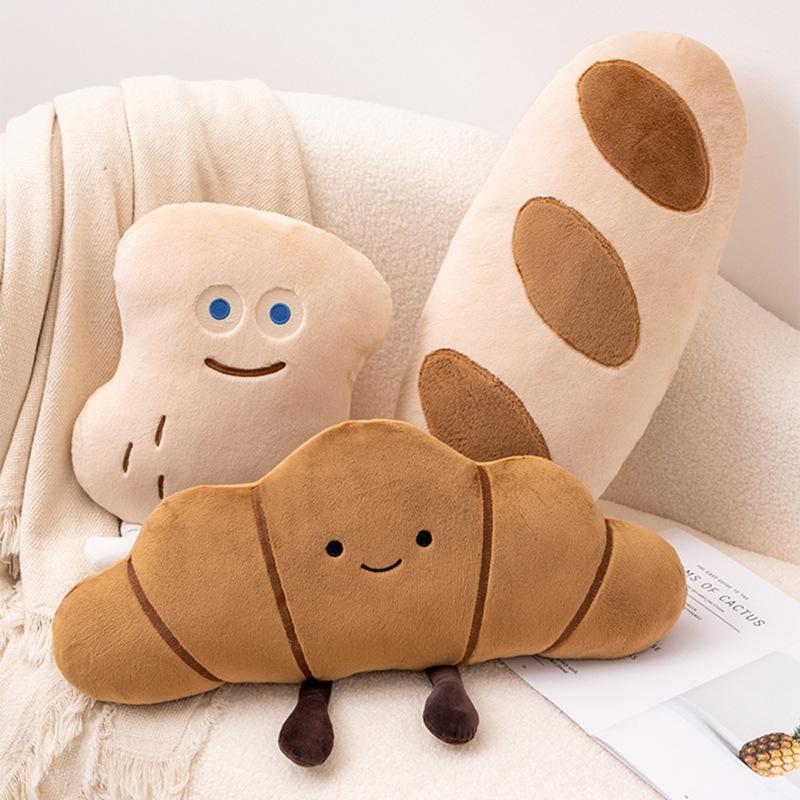 Chocolate Cookies Throw Pillow Cute Bread Plush Doll Baguette Doll Pillow Creative Bedside Cushion Female