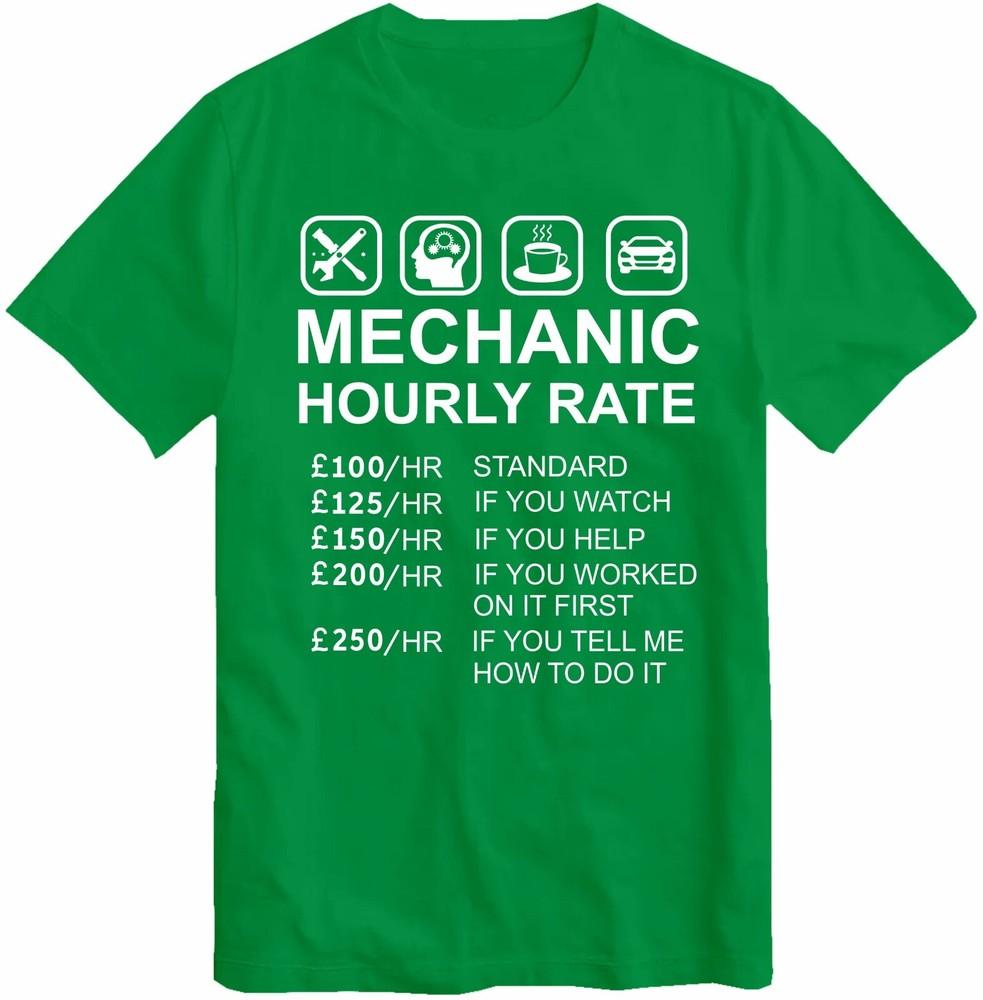 Mechanic Hourly Rate TShirt Gift for Car Mechanic Automobile Car Mechanic Top S