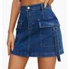 Fashion Summer Women's Short Cargo Skirts Pockets Solid Color Mini Casual Hip Lift Ladies Skirts Ladies Elegant Slim Fit Clothing