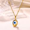 Teufelsauge Anhänger Halskette für Damen Herren Charm Blaue Augen Halsketten Perlenkette Goldfarbe Edelstahl Choker Schmuck BFF Geschenk