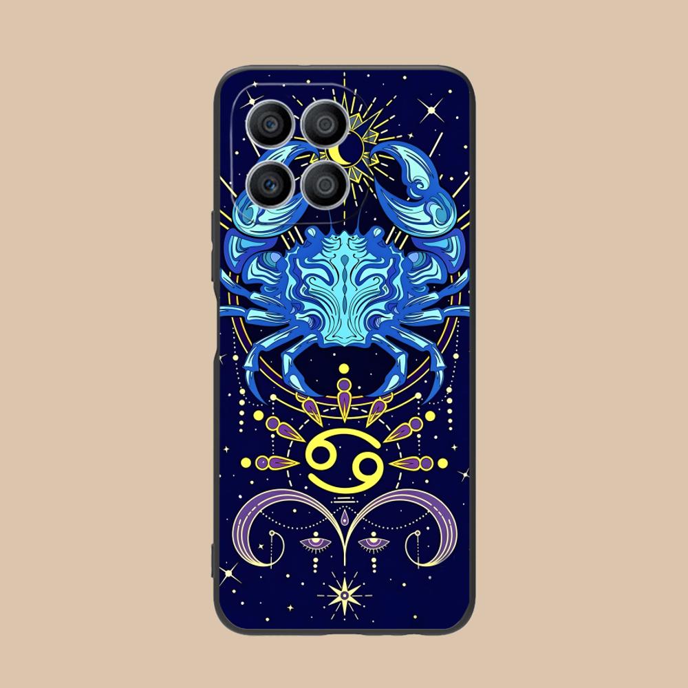 Zodiac Sign Cancer Mobile Phone Case for Honor 90 80 70 60 50 30 20 10 9 8 7 Pro S SE Lite 5G Colorful Printing Cover Pretty