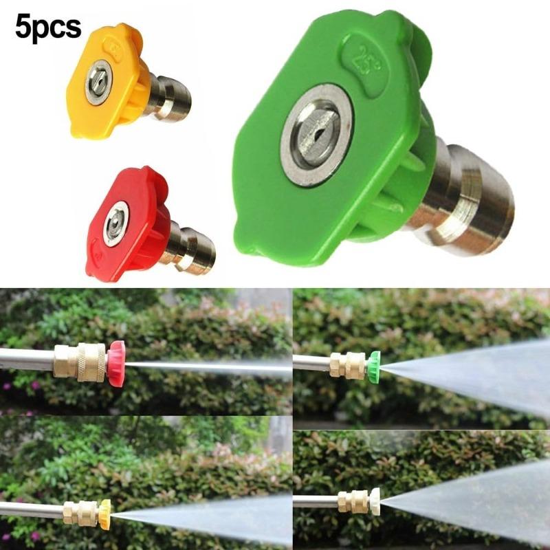 A Set for Car Washing and Garden Cleaning Tools 5 Nozzles and M22 High Pressure Car Washer Gun with Coupler