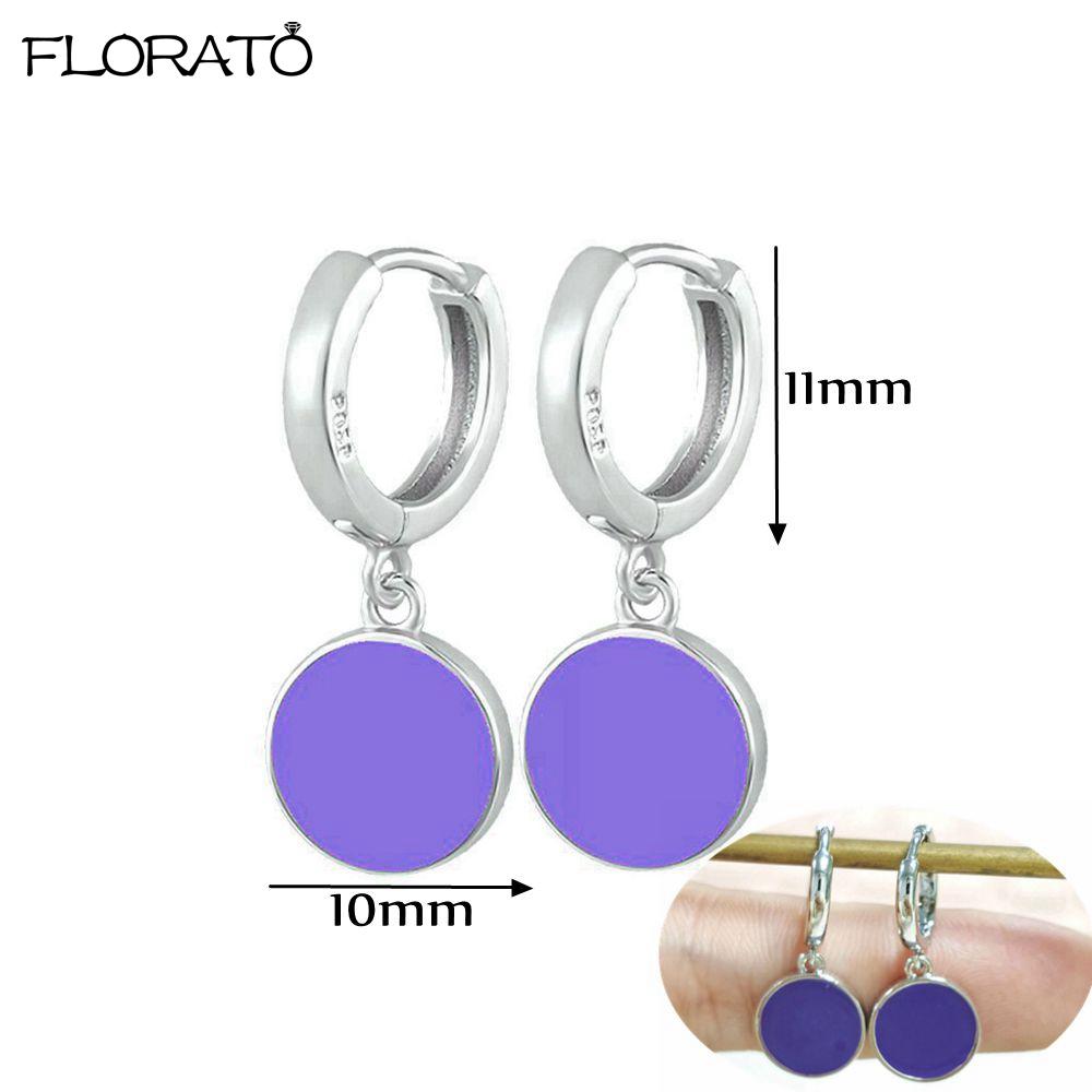 925 Silver Needle Elegant Purple Earrings Exquisite Small Hoop Earrings for Women Fashion Puncture Jewelry Accessories