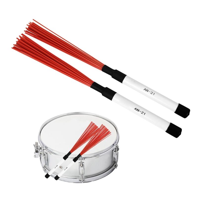 2Pcs Drum Brush Percussion Brushes Snare Brush Jazzes Drum Brushes Professional Nylon Wire Brush with Comfortable Handle