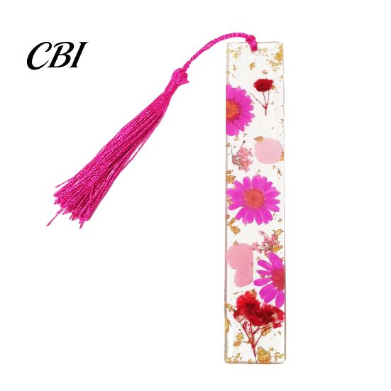 Unique Gift for Friends Dried Flower Resin Bookmarks with Tassels, Double-Sided Magnetic Durable Page Markers Book Lovers Friends, Pretty and Increase