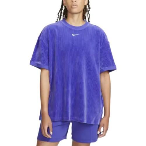 Nike Sportswear Logo Embroidered Crew Neck Short Sleeve T-Shirt L синий