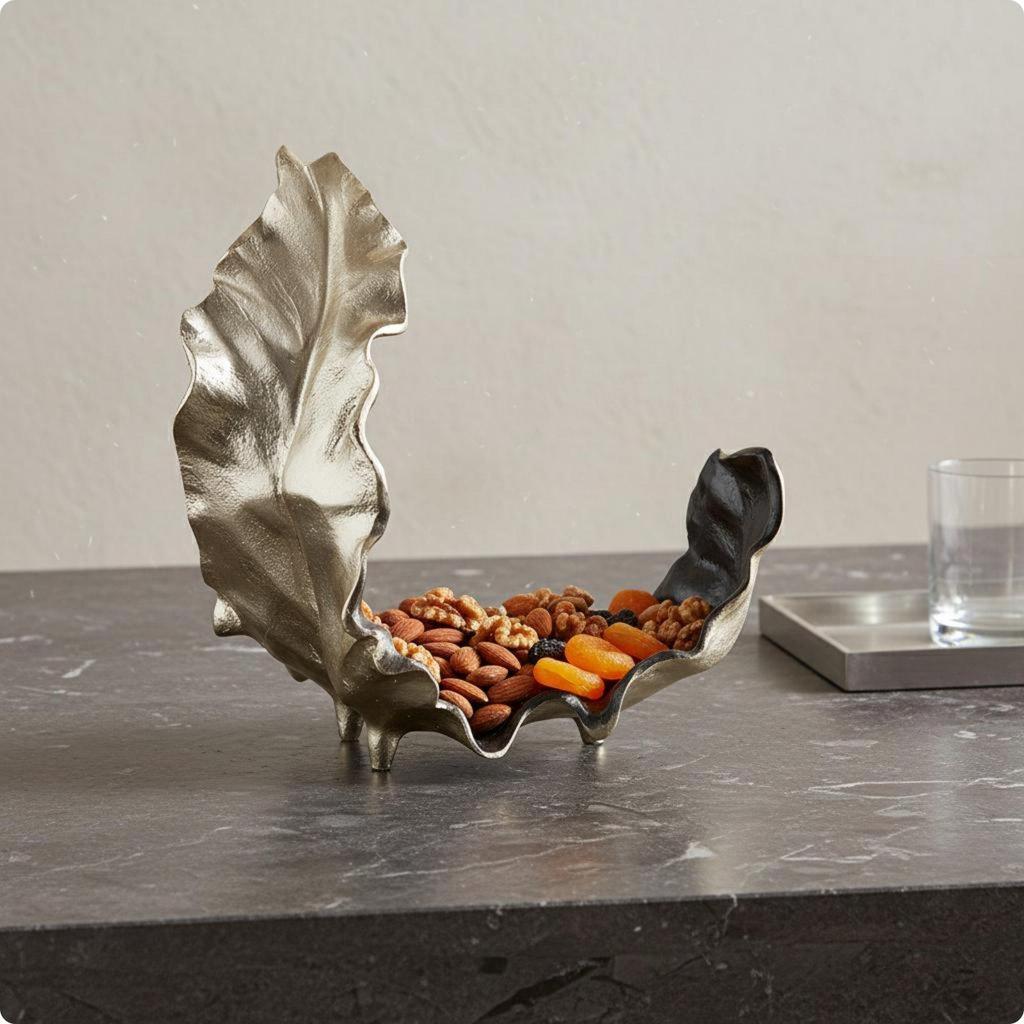 Abstract Foliage Bowl Luxury Design Home Decor Item Display Piece