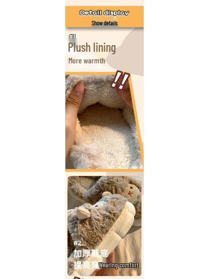 Women's Warm Winter Sheep Slippers - Non-Slip, Fleece-Lined, Thick Sole, and Cotton Comfort.
