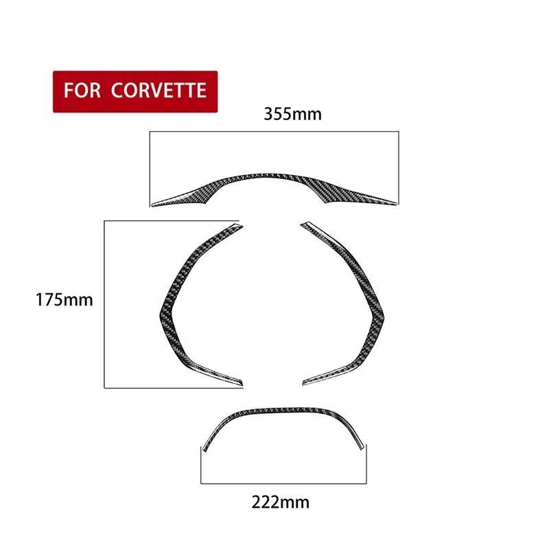For Chevrolet Corvette C7 2014-2019 Car Carbon Black Dashboard Frame Cover Trim Stickers Auto Interior Parts
