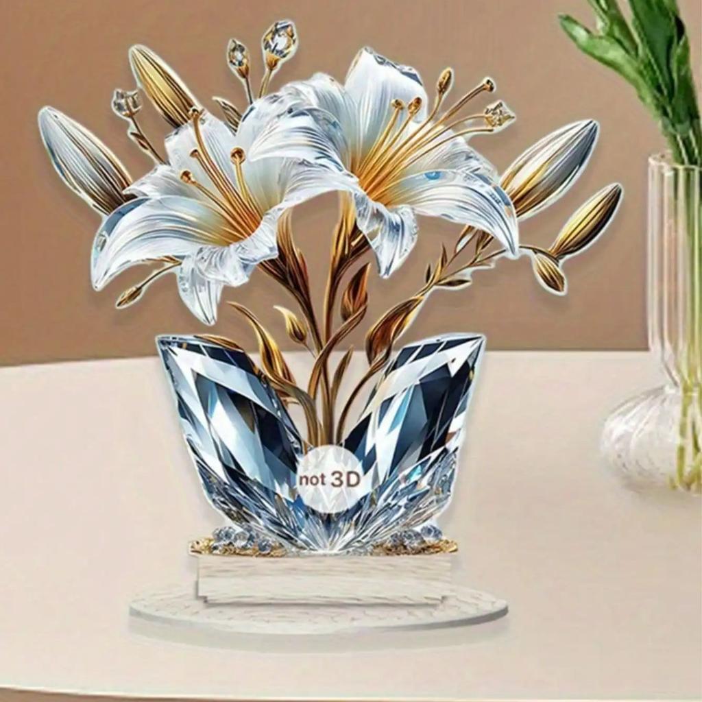 1 Stück Tischdekoration aus Kristallblumen – Modernes Tisch-Mittelstück, geeignet für Wohnzimmer und Büro