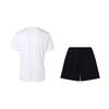 Li Ning Fashionable Versatile Breathable Short Sleeve Comfortable Shorts Casual Sports Suit Men suit White Black W833-2+W685-1