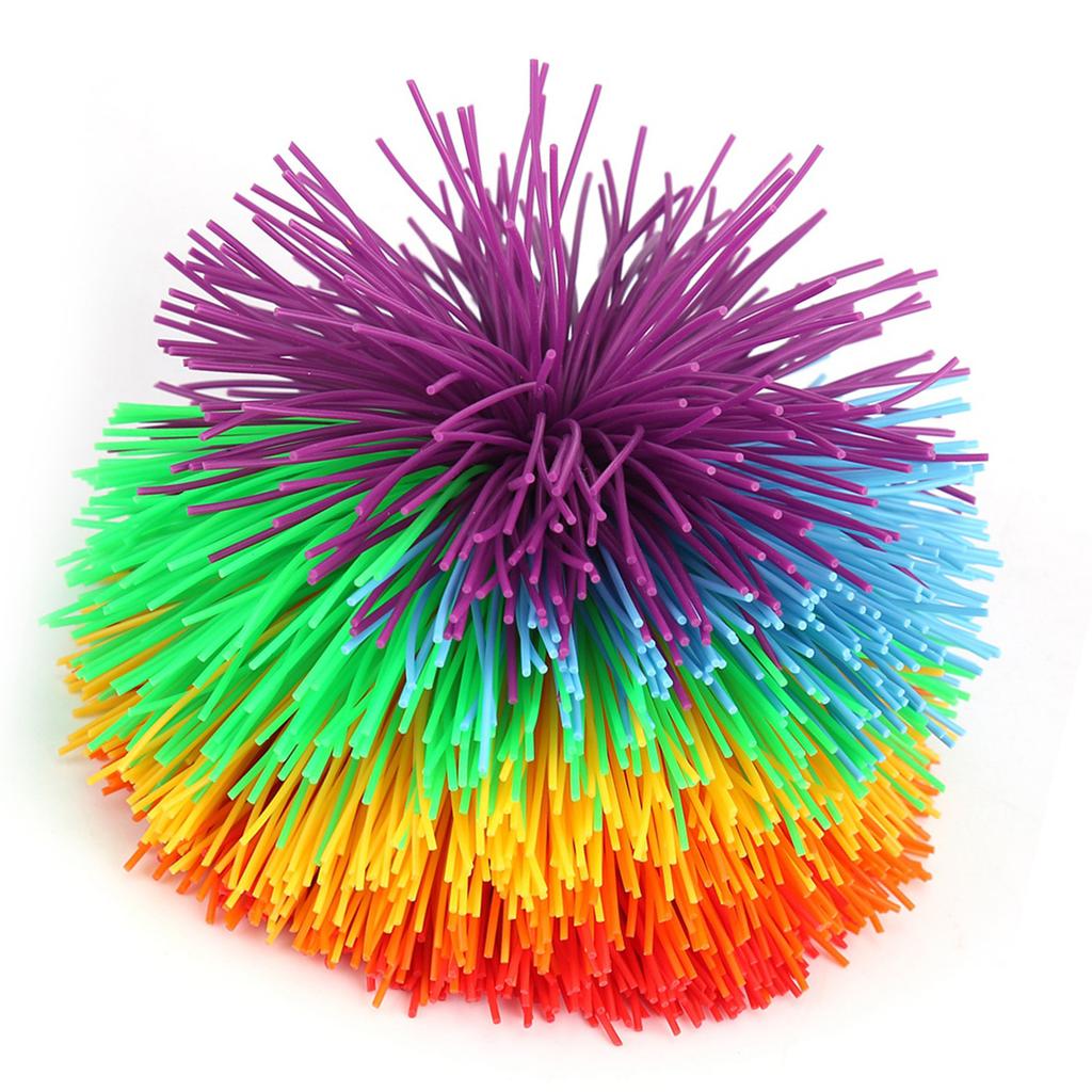 Silicone Construction Stress Relief Rainbow Colorful Sensory Toy Ball Shape