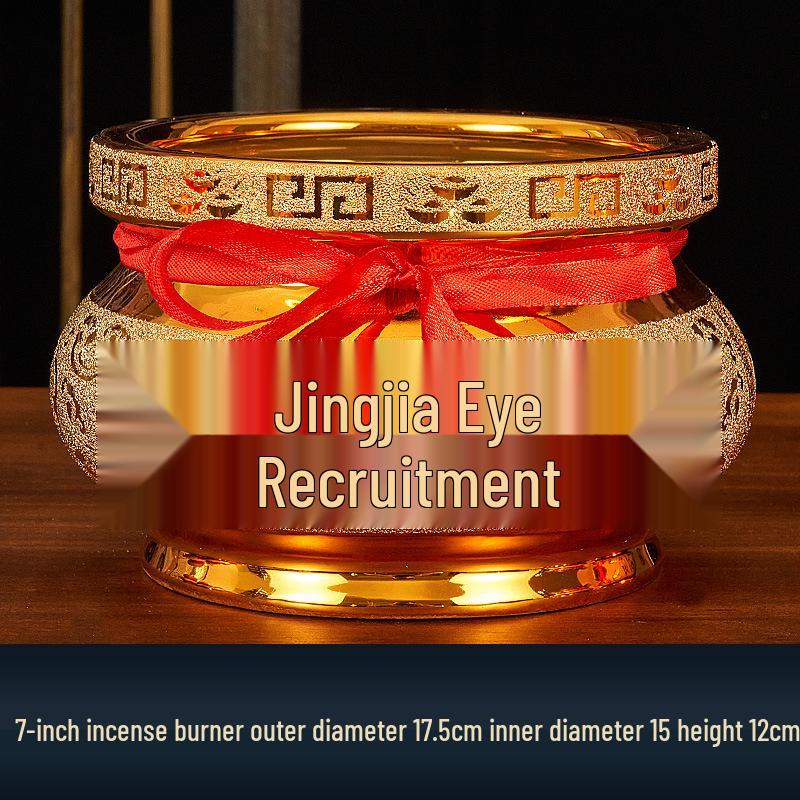 Buddhist Household Ceramic Offering Set: Incense Burner, Water Cup, Fruit Plate, Vase