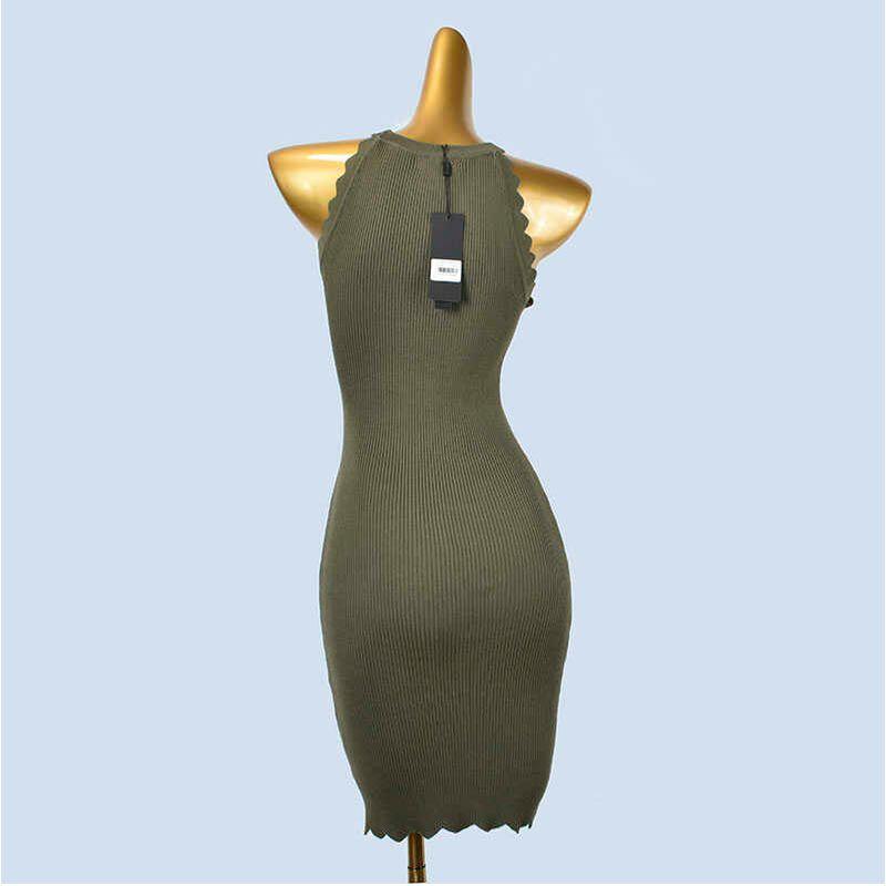 Export Single Spring and Summer Sleeveless Halter Knitting Silm Hip-Wrapped Short Dress Inner Wear Outer Wear Sexy Slimming Women